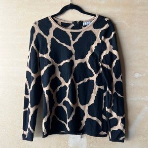 NEIMAN MARCUS, Cashmere Giraffe Animal Print Jumper Sweater